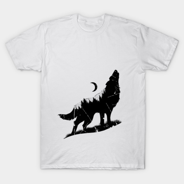 Animal t-shirts prime design wolf t shirt "Midnight wolf" - Wolf - T